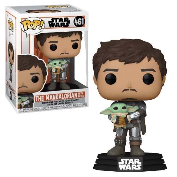Funko POP! Star Wars The Mandalorian 461 Mandalorian (Din Djarrin) Holding The Child (Grogu)