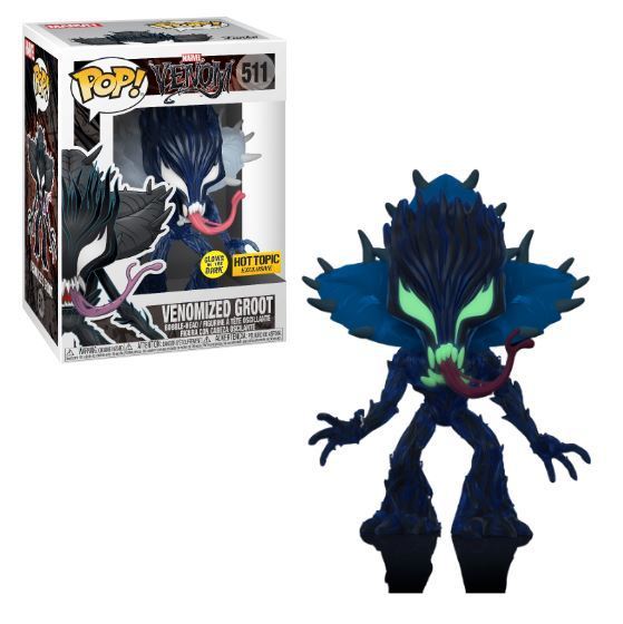 Funko POP! Marvel Venom 511 Venomized Groot Glow-in-the-Dark GITD Hot Topic Exclusive