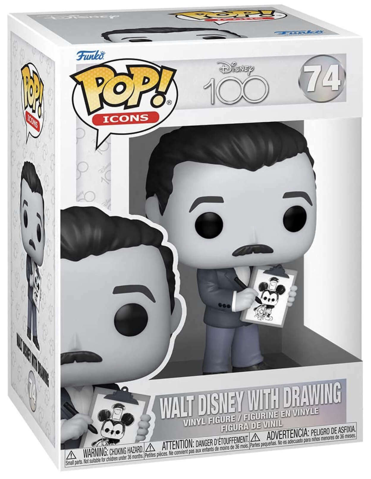 Funko POP! Disney 100 74 Walt Disney with Steamboat Mickey Drawing