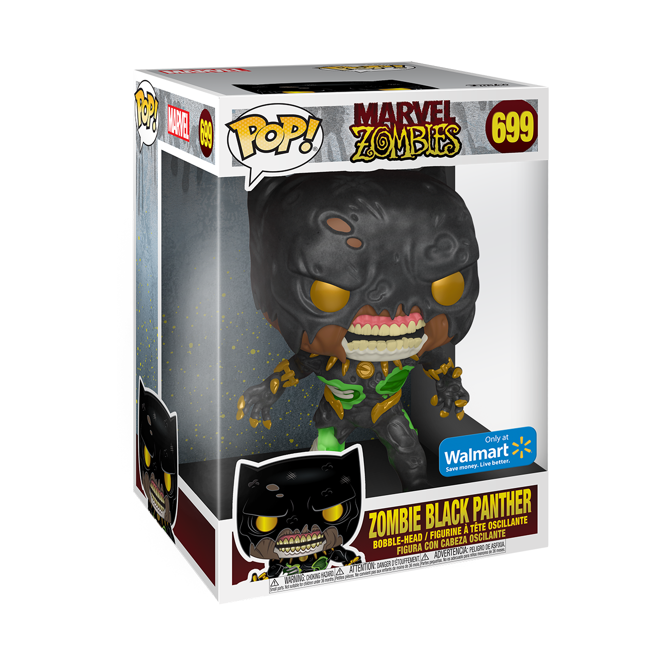 Funko POP! 10" Jumbo Marvel Zombies Black Panther 699 Zombie Black Panther WalMart Exclusive