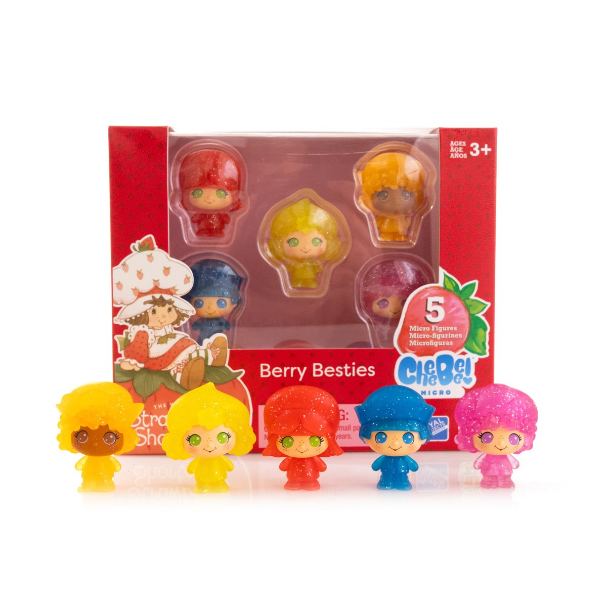 The Loyal Subjects Strawberry Shortcake 1 1/2-Inch Cheebee Mini-Figures Berry Besties Glitter 5-Pack Collector Set San Diego Comic Con 2024 Exclusive