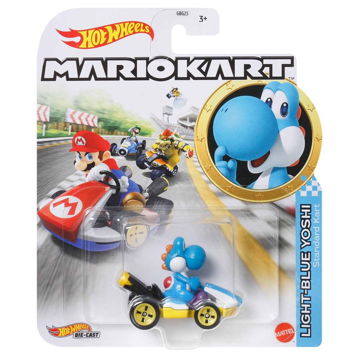 Mattel Hot Wheels Mario Kart 2024 Light-Blue Yoshi