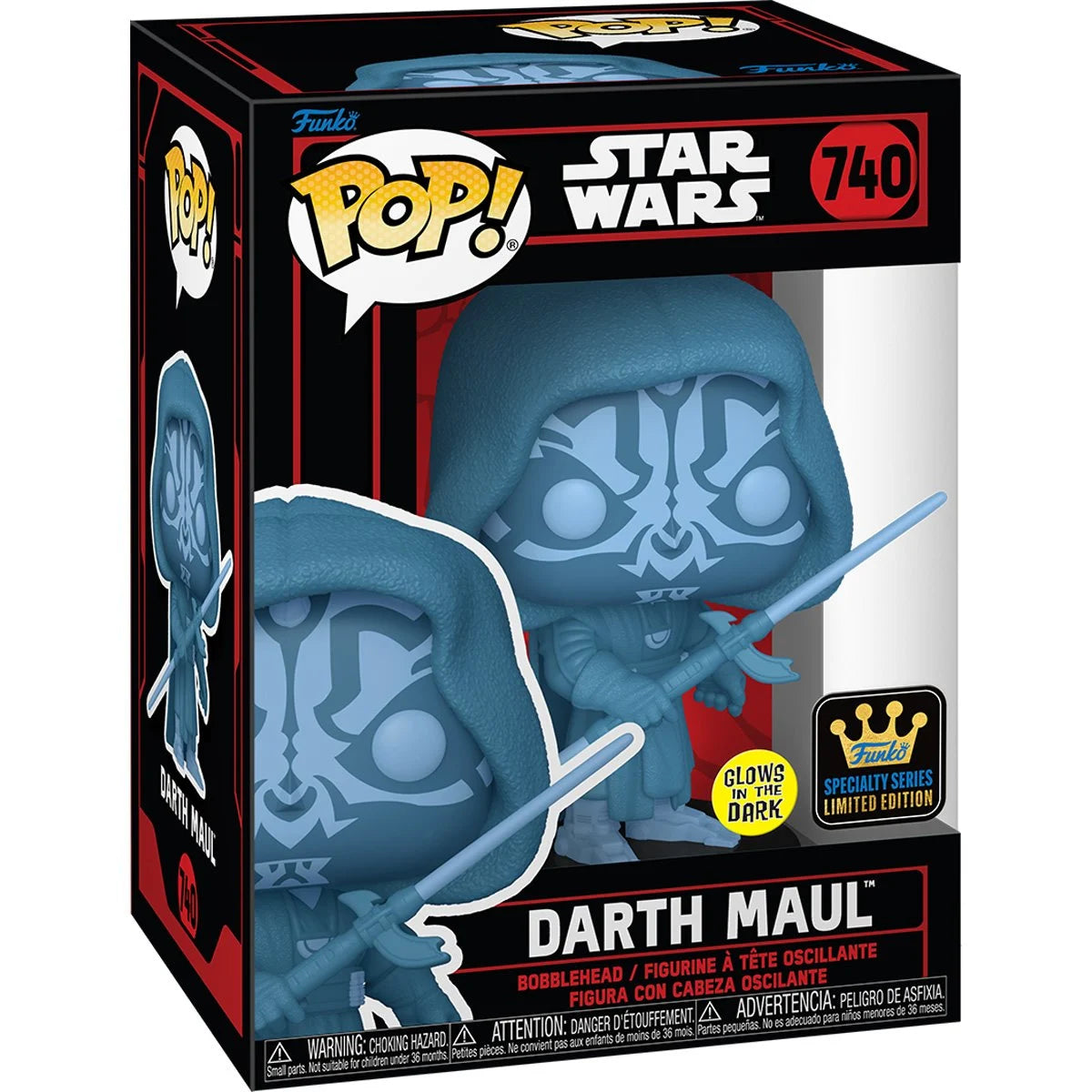 Funko POP! Star Wars The Dark Side 740 Darth Maul (Hologram) GITD Glow-in-the-Dark Specialty Series Exclusive