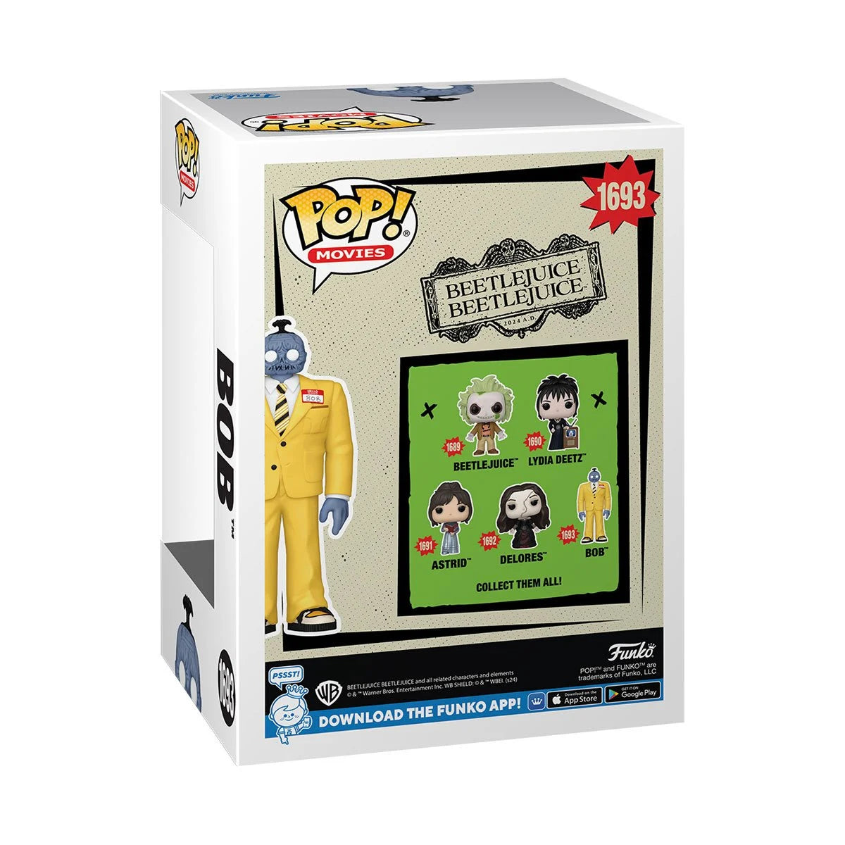 Funko POP! Movies Horror Beetlejuice 2 1693 Bob in Yellow Suit