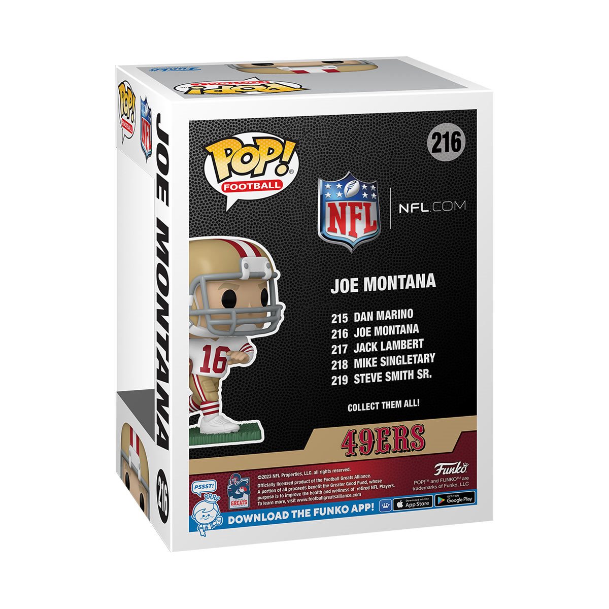 Funko POP! Football San Francisco 49ers 216 Joe Montana (Away Uniform)