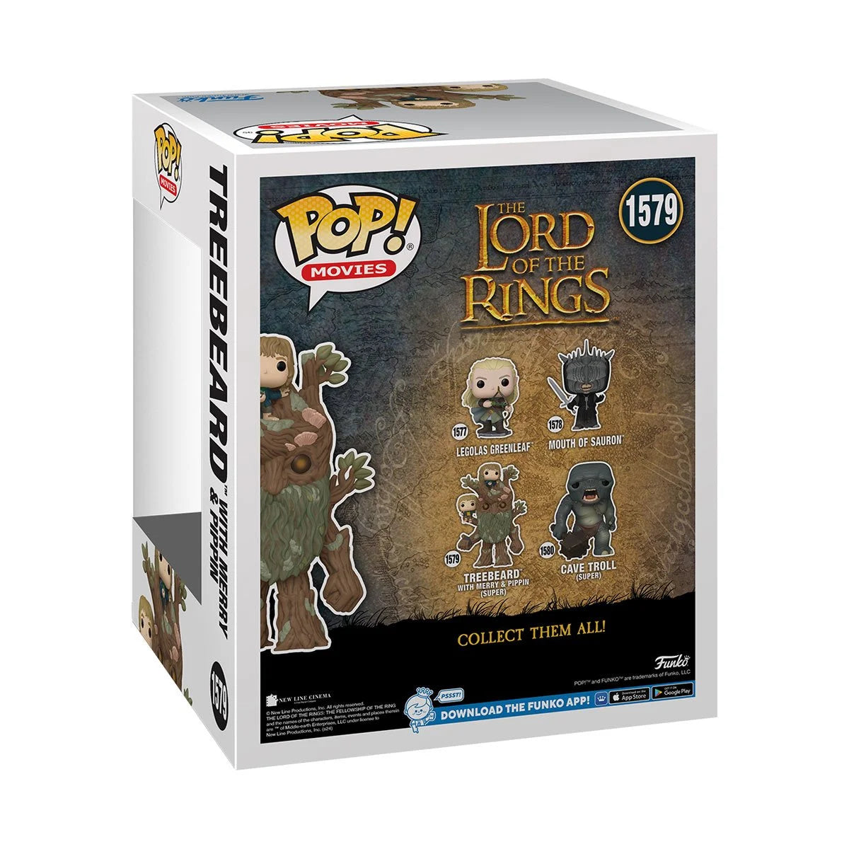 Funko POP! 6" Super Deluxe Movies Lord of The Rings 1579 Treebeard with Merry and Pippin