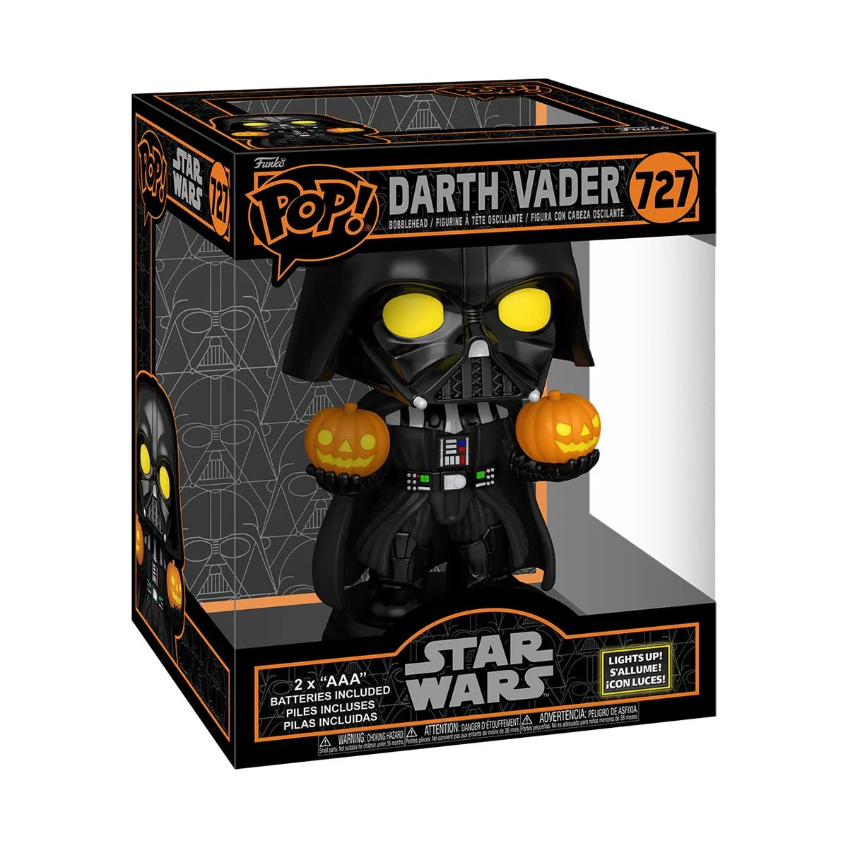 Funko POP! 6" Super Deluxe Halloween Star Wars 727 Darth Vader with Light-Up Pumpkins
