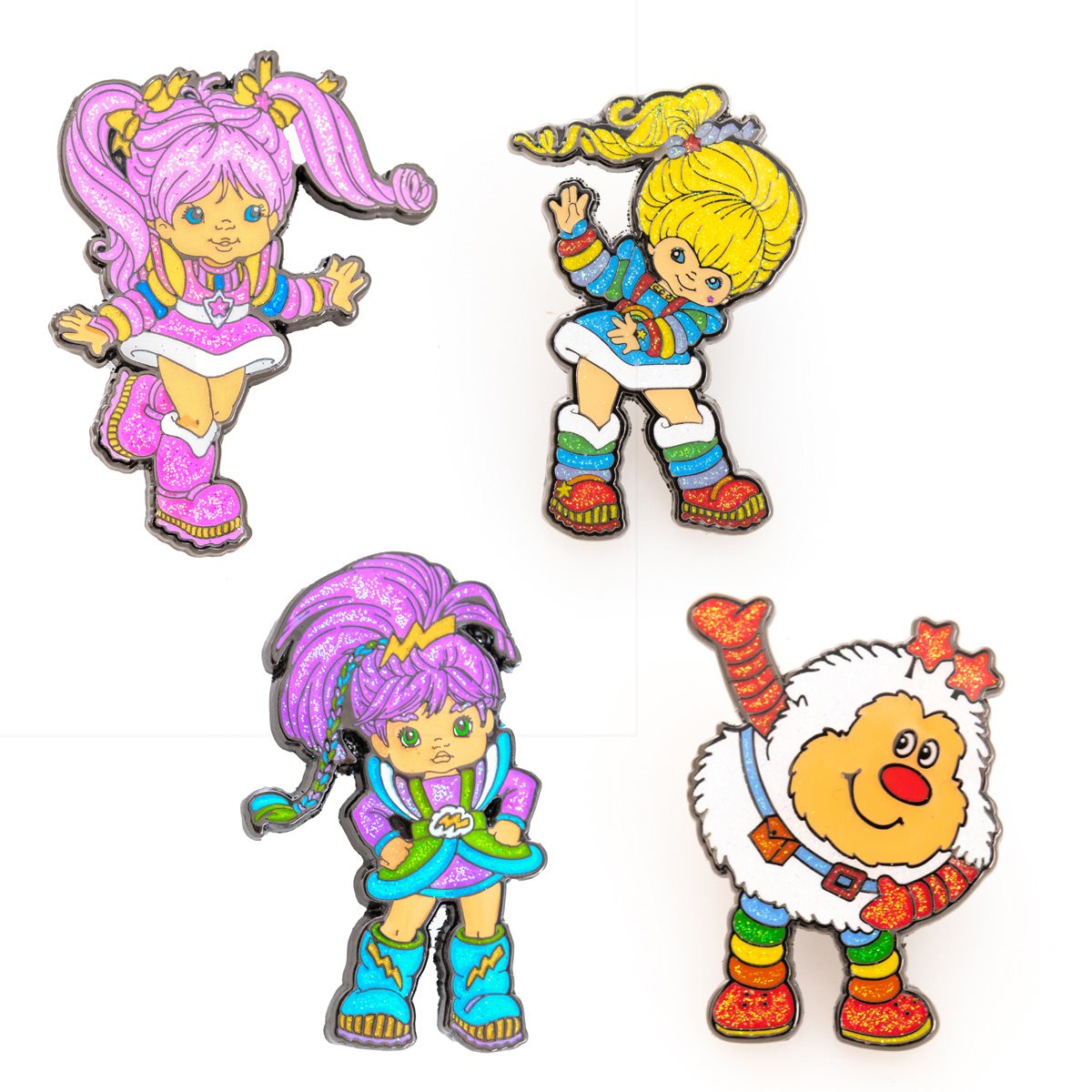 The Loyal Subjects Rainbow Brite Glitter Metal Pin Set of 4 San Diego Comic Con 2024 Exclusive