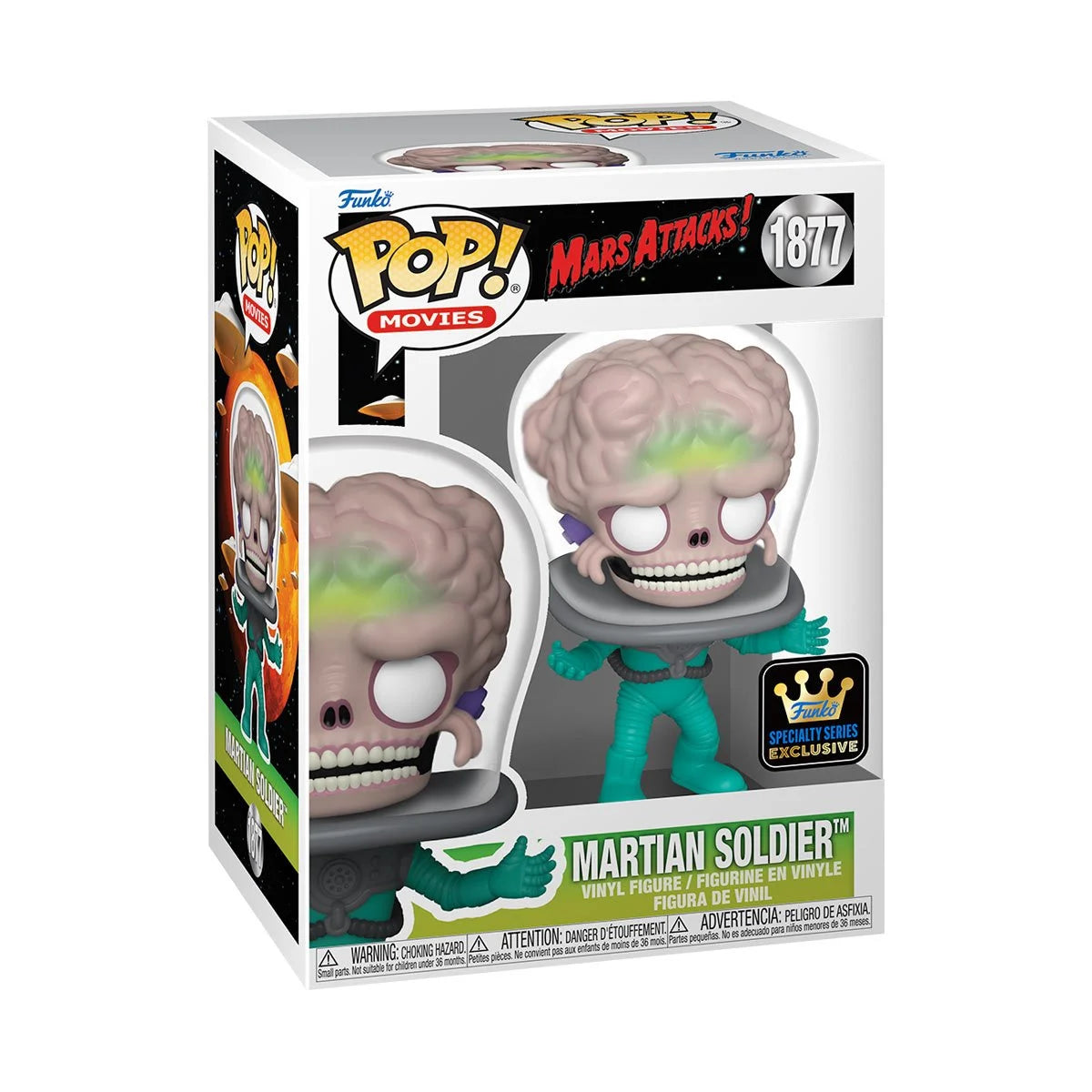 Funko POP! Movies Mars Attacks! 1877 Martian Soldier Specialty Series with Chance of GITD CHASE