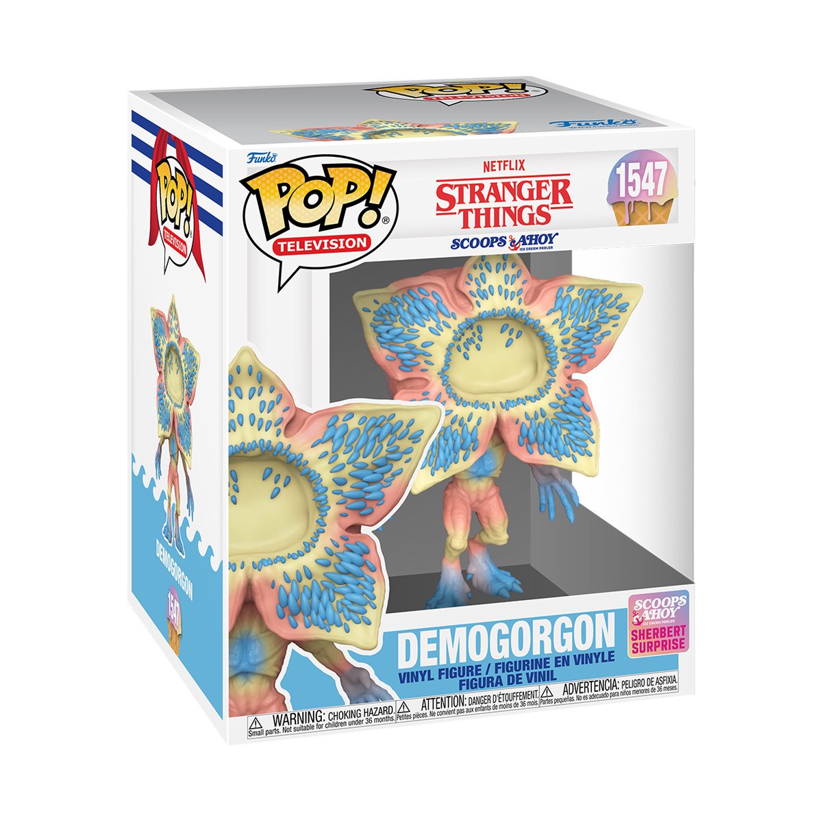 Funko POP! 6" Super Deluxe TV Stranger Things 1547 Demogorgon (Scoops Ahoy) Sherbert Surprise