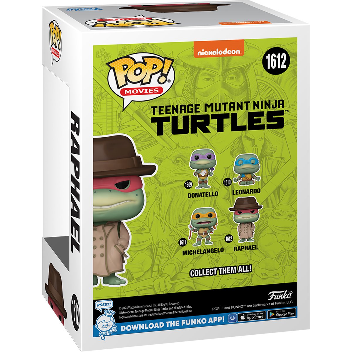 Funko POP! Teenage Mutant Ninja Turtles (1990) 1612 Raphael with Coat and Hat