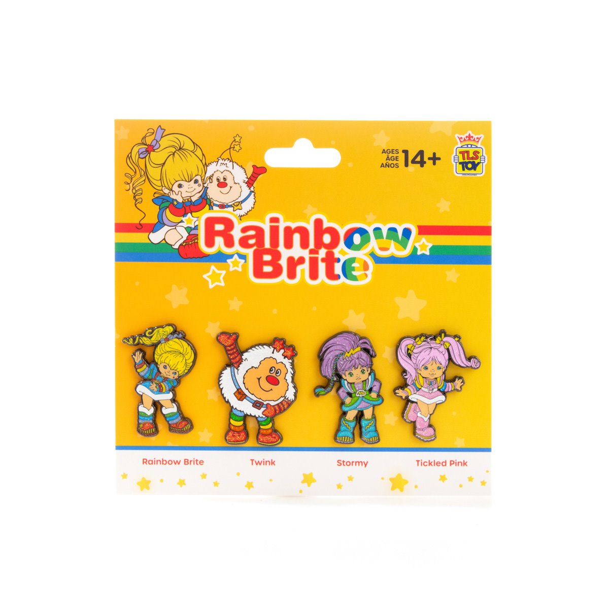 The Loyal Subjects Rainbow Brite Glitter Metal Pin Set of 4 San Diego Comic Con 2024 Exclusive