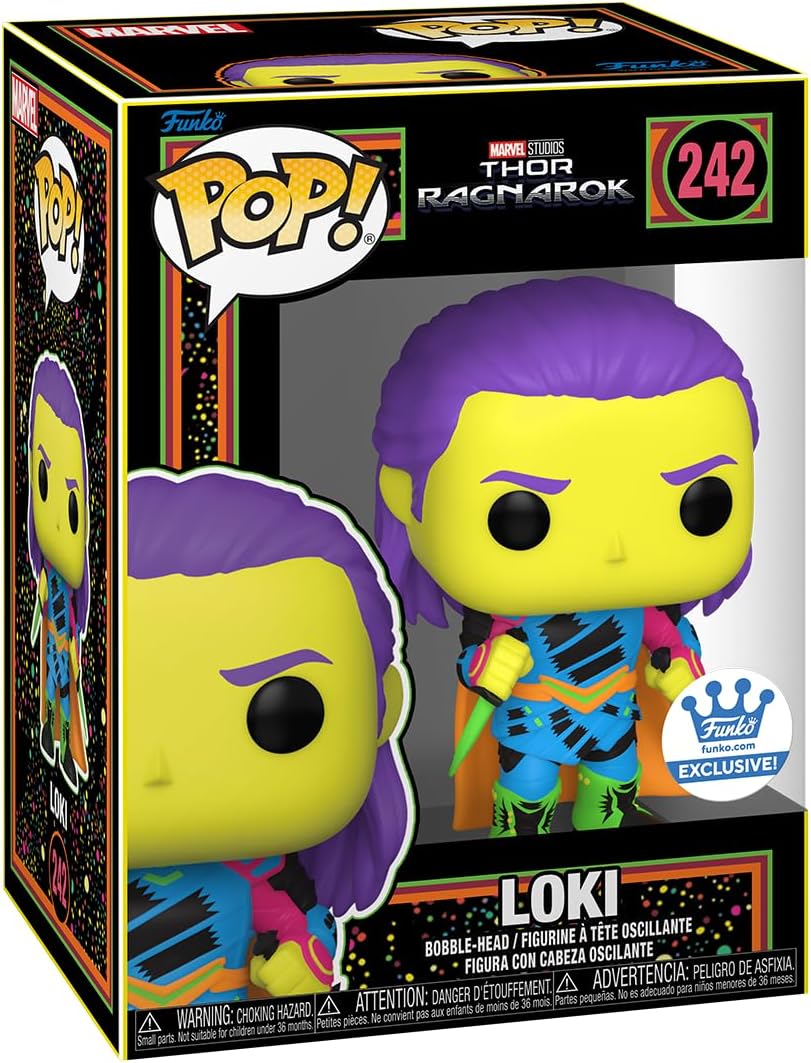 Funko POP! Marvel Movies Thor Ragnorak 242 Loki (Blacklight) Funko Shop Exclusive