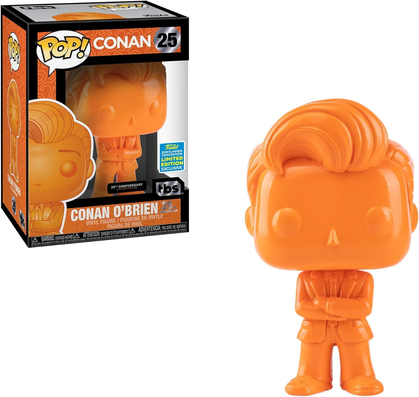 Funko POP! TV Conan Without Borders 25 Conan O'Brien (Orange) 2019 SDCC Summer Convention Exclusive