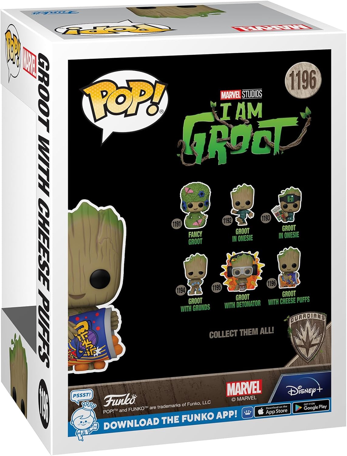 Funko POP! Marvel Studios I Am Groot 1196 Groot with Cheese Puffs