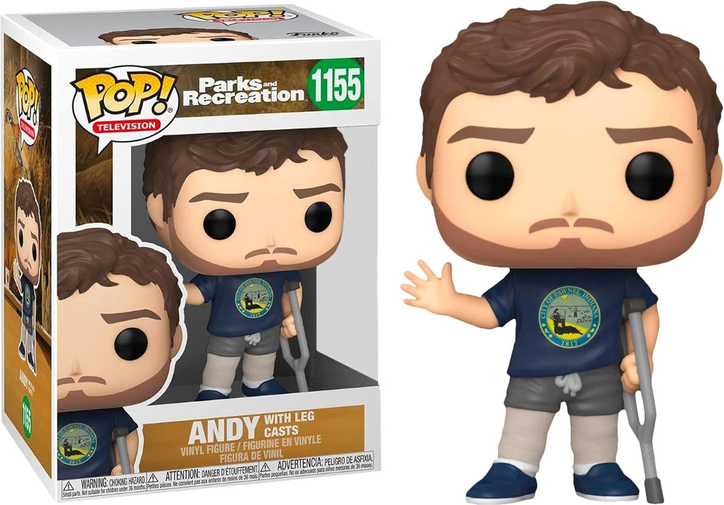 Funko POP! TV Parks and Recreation 1155 Andy in Leg Casts Calenders.com Go! Exclusive