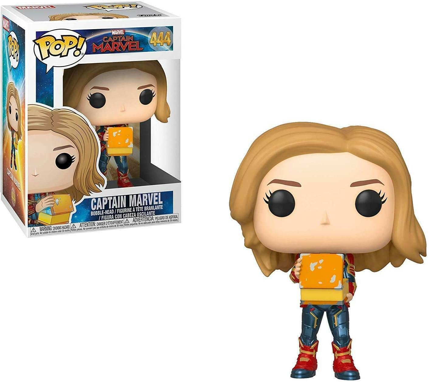 Funko POP! Marvel Movies Captain Marvel 444 Captain Marvel Holding Lunchbox (Tesseract) Glow-in-the-Dark