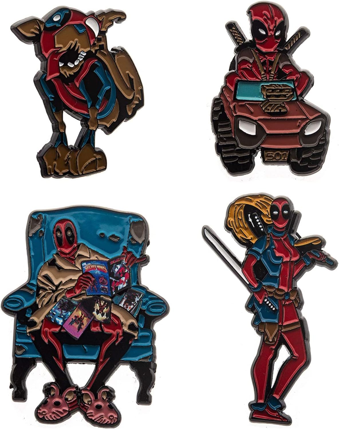 Marvel Studios Deadpool Family Limited Edition Enamel Four Pin Set Amazon Exclusive