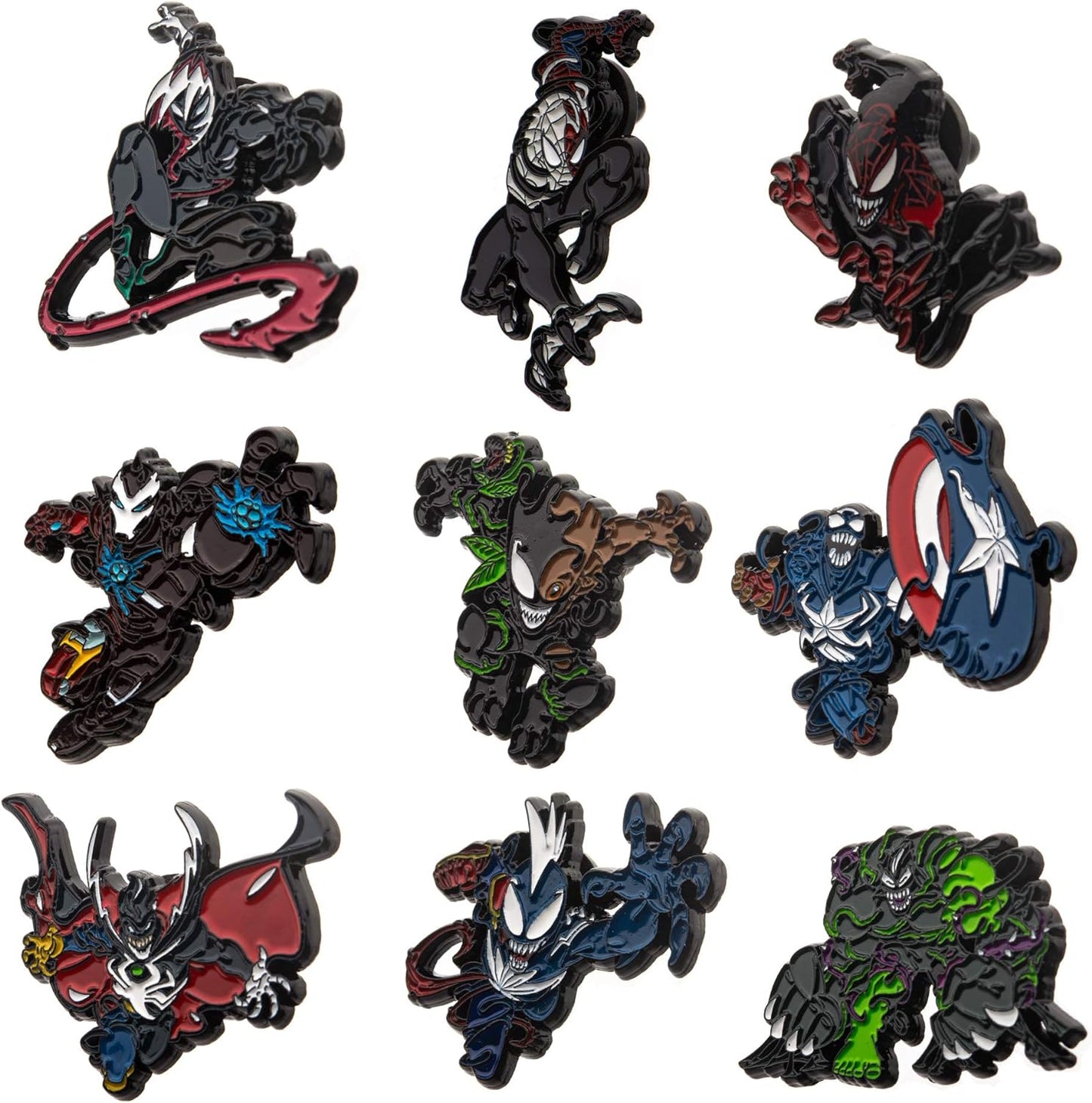 Marvel Studios Venom Limited Edition Enamel Pin Set 9 Different Venomized Characters Amazon Exclusive