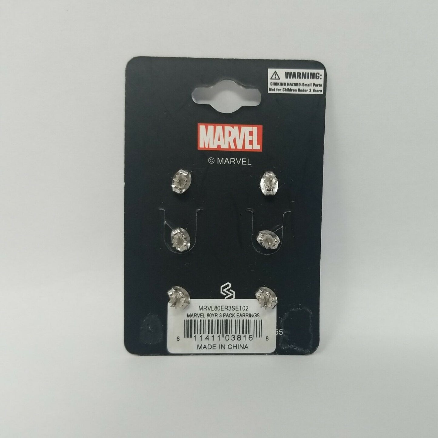 Marvel 80 Years Anniversary Avengers Stud Earrings Loki, Thanos, Ultron 3 Pack