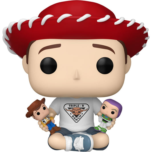 Funko POP! Disney Pixar Toy Story 1596 Andy with Buzz Lightyear and Woody