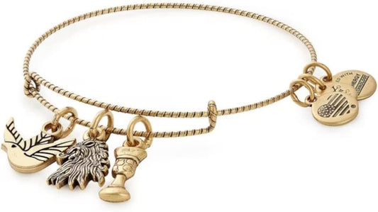 Alex and Ani Women's Rafaelian Gold Game of Thrones House Lannister Charm Bangle, Expandable