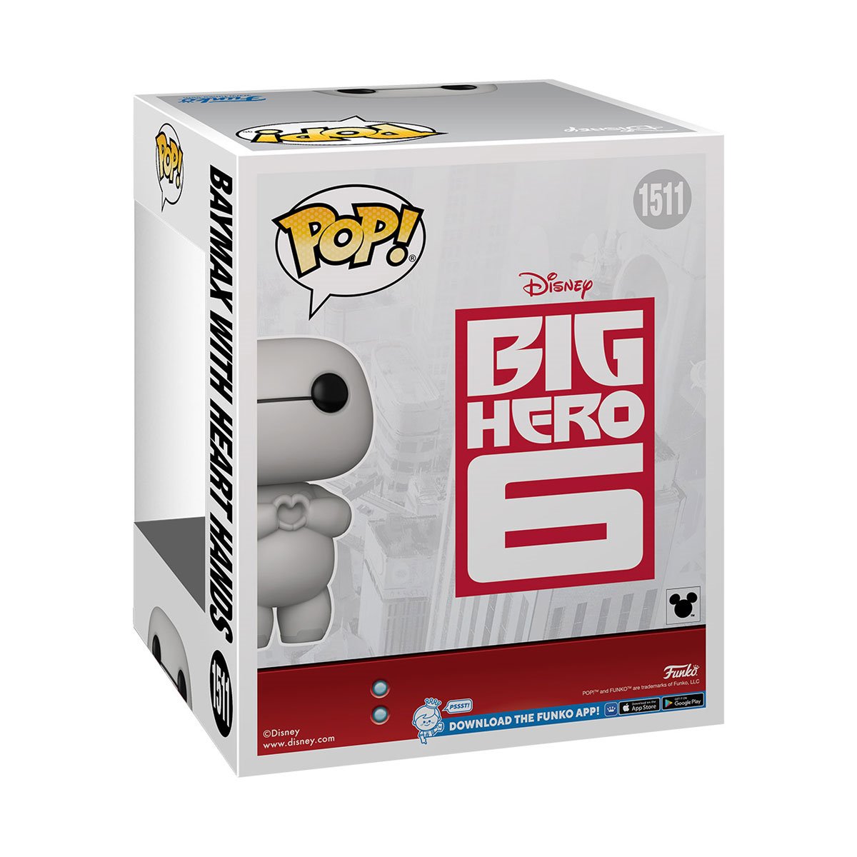 Funko POP! 6" Super Deluxe Disney Big Hero 6 1511 Baymax with Heart Hands