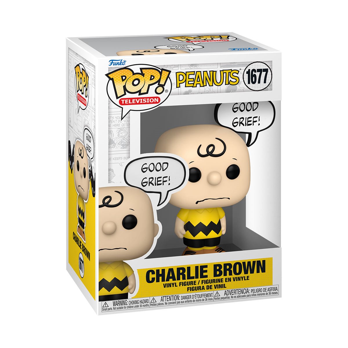 Funko POP! Animation Peanuts 1677 Charlie Brown with "Good Grief" Dialogue Bubble