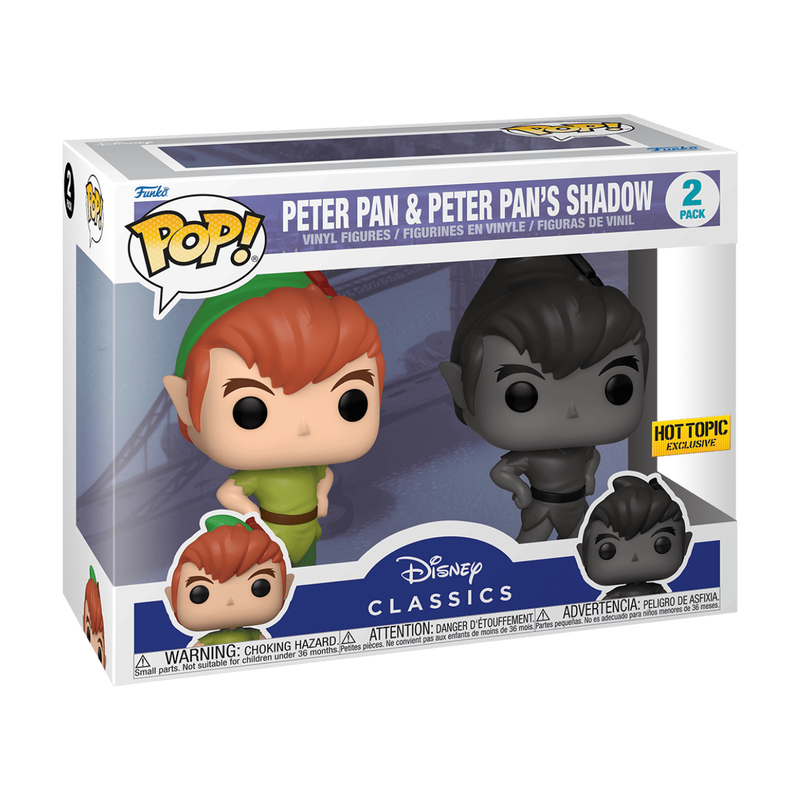 Funko POP! Disney Animation 2-Pack Peter Pan and Peter Pan's Shadow Hot Topic Exclusive