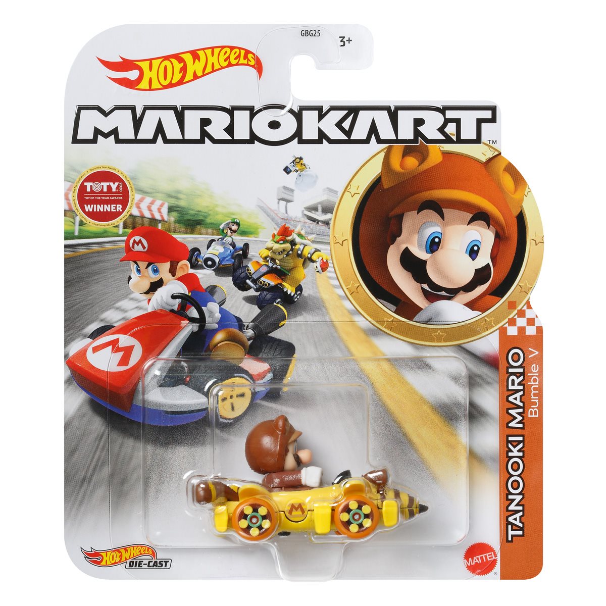 Mattel Hot Wheels Mario Kart 2024 Tanooki Mario Bumble V