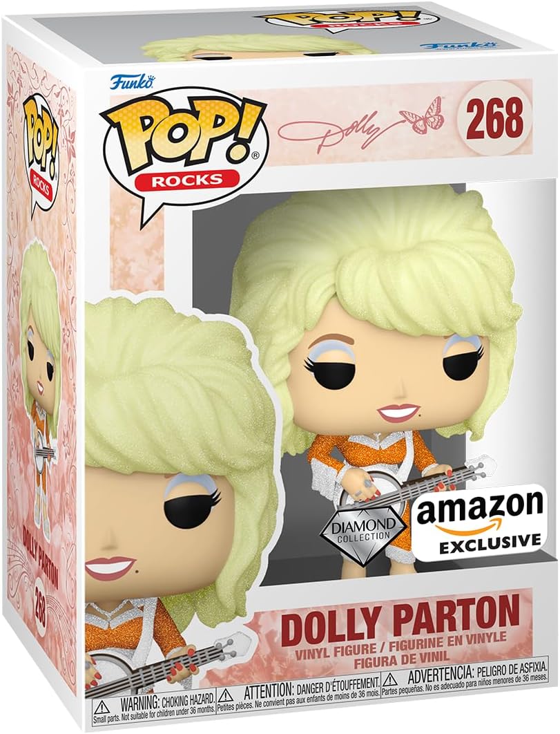 Funko POP! Rocks Icons 268 Dolly Parton Diamond Glitter Amazon Exclusive