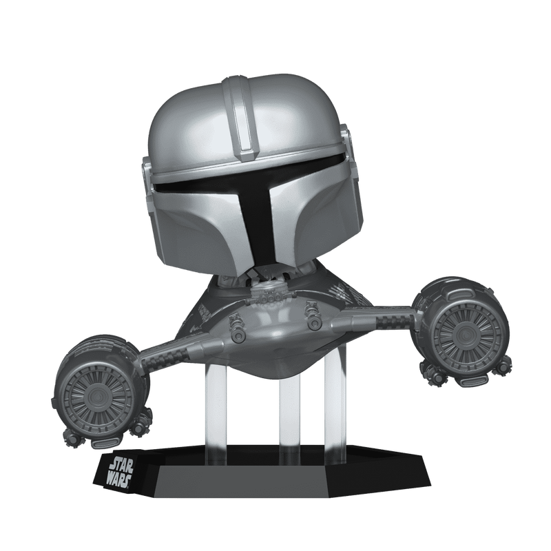 Funko POP! Rides Super Deluxe Star Wars The Mandalorian 670 The Mandalorian in N-1 Starfighter with R5-D4