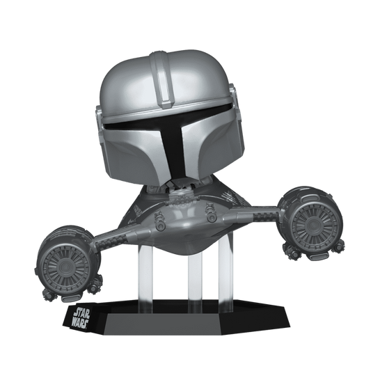 Funko POP! Rides Super Deluxe Star Wars The Mandalorian 670 The Mandalorian in N-1 Starfighter with R5-D4