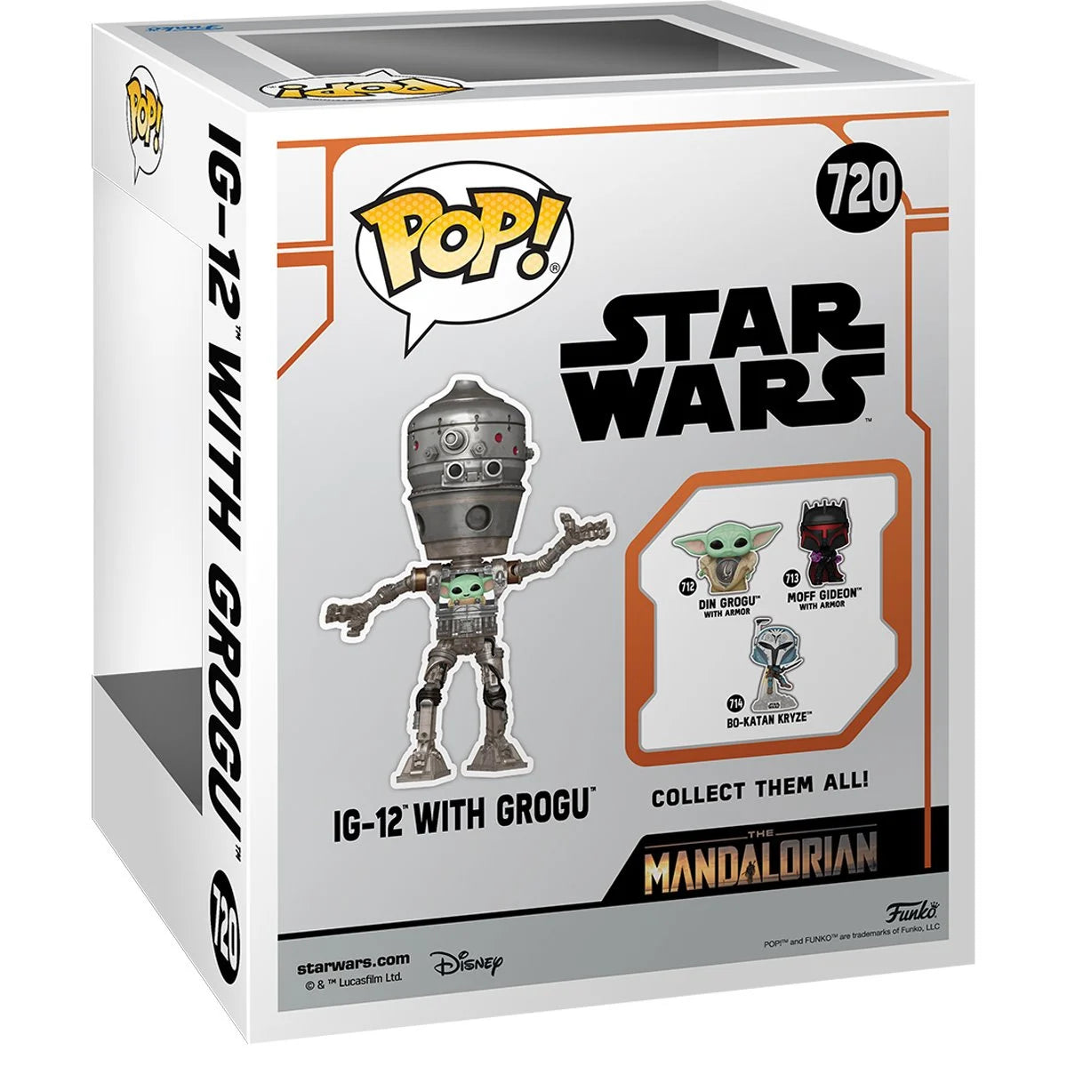 Funko POP! 6" Super Deluxe TV Star Wars The Mandalorian 720 IG-12 with Grogu