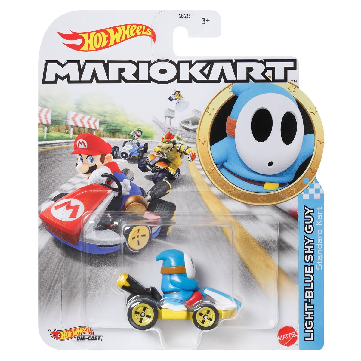 Mattel Hot Wheels Mario Kart 2024 Light-Blue Shy Guy Standard Kart