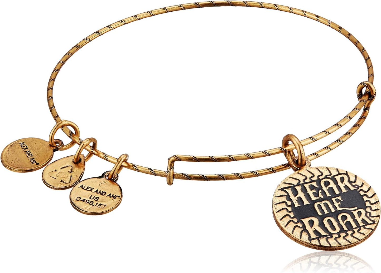 Alex and Ani Women's Rafaelian Gold Game of Thrones House Lannister "Hear Me Roar" Charm Bangle, Expandable