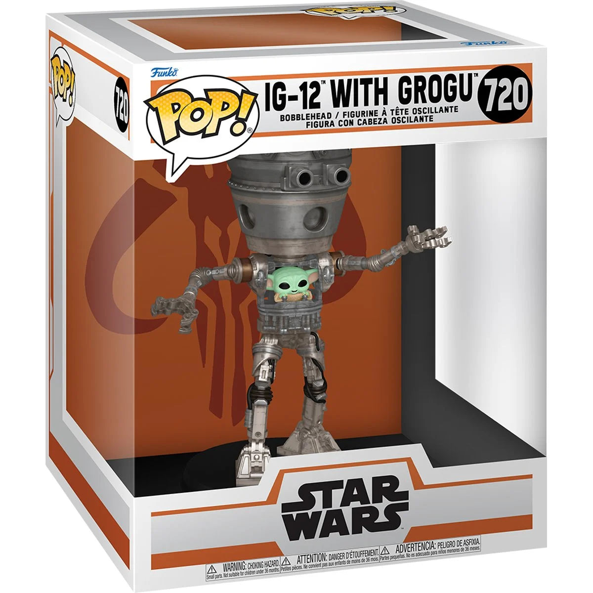 Funko POP! 6" Super Deluxe TV Star Wars The Mandalorian 720 IG-12 with Grogu