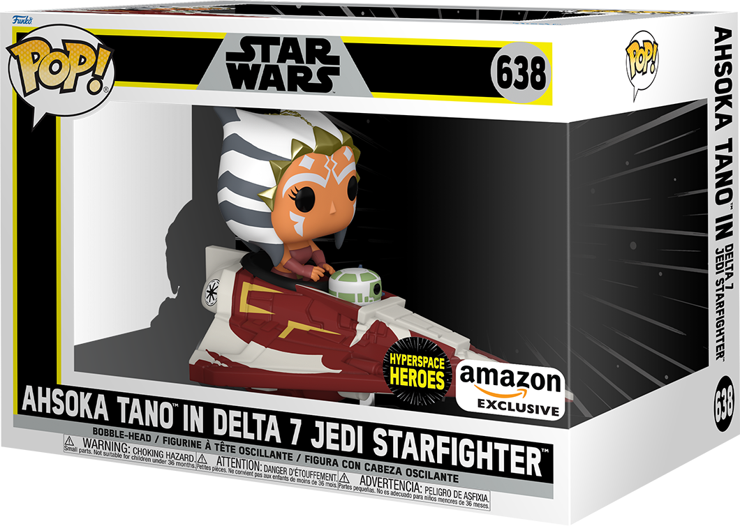 Funko POP! Rides Super Deluxe Star Wars Hyperspace Heroes 638 Ahsoka Tano in Delta 7 Jedi Starfighter Amazon Exclusive