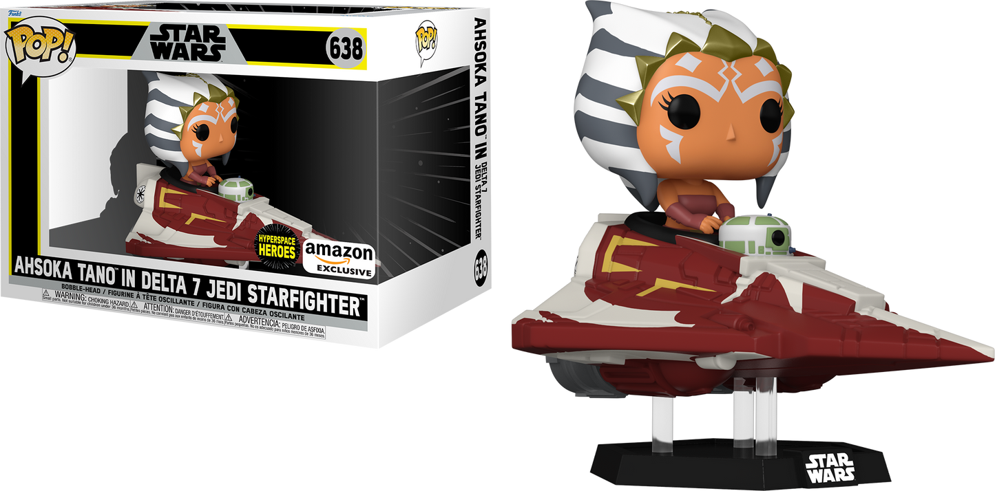 Funko POP! Rides Super Deluxe Star Wars Hyperspace Heroes 638 Ahsoka Tano in Delta 7 Jedi Starfighter Amazon Exclusive