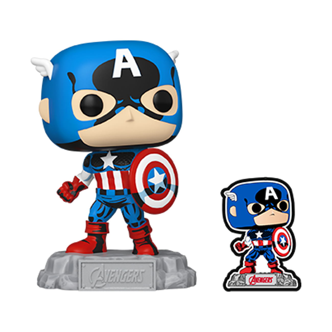 Funko POP! Marvel The Avengers: Earth's Mightiest Heroes 1290 Captain America with Pin Amazon Exclusive