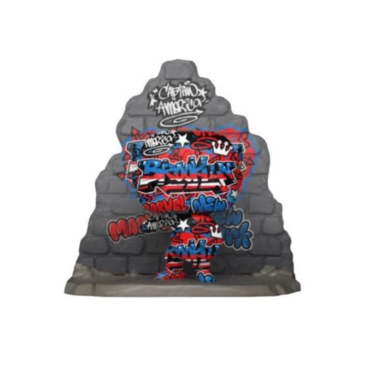 Funko POP! 6" Super Deluxe Marvel Comics Captain America 752 Captain America Graffiti Street Art GameStop Exclusive