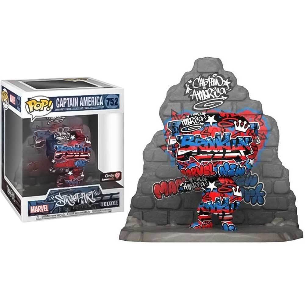 Funko POP! 6" Super Deluxe Marvel Comics Captain America 752 Captain America Graffiti Street Art GameStop Exclusive