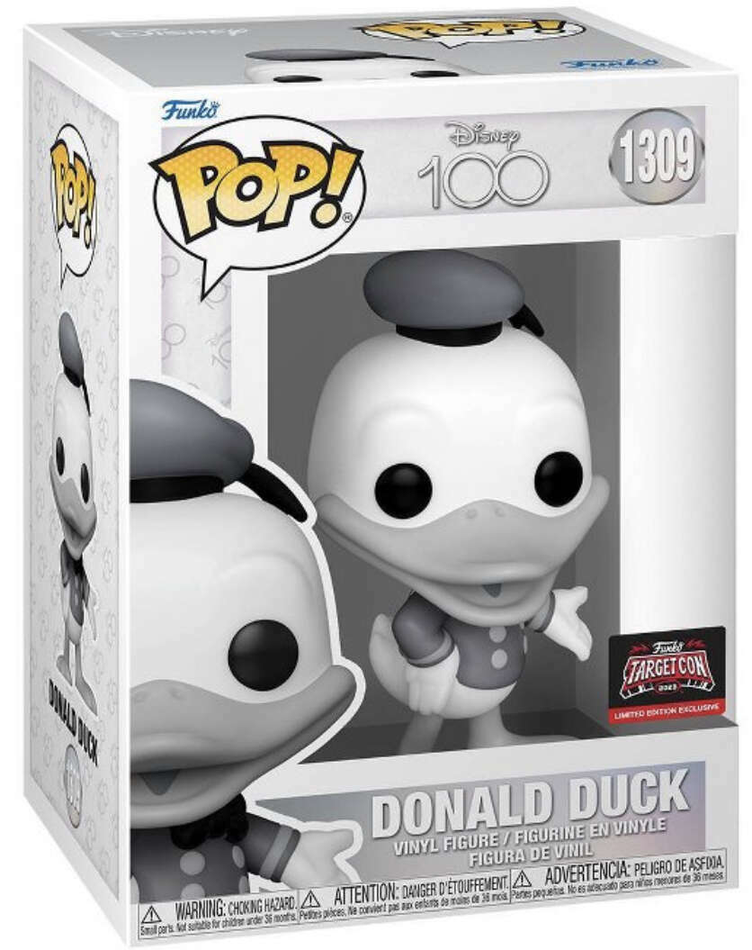 Funko POP! Disney 100 1309 Donald Duck (Black and White) Target Convention Exclusive