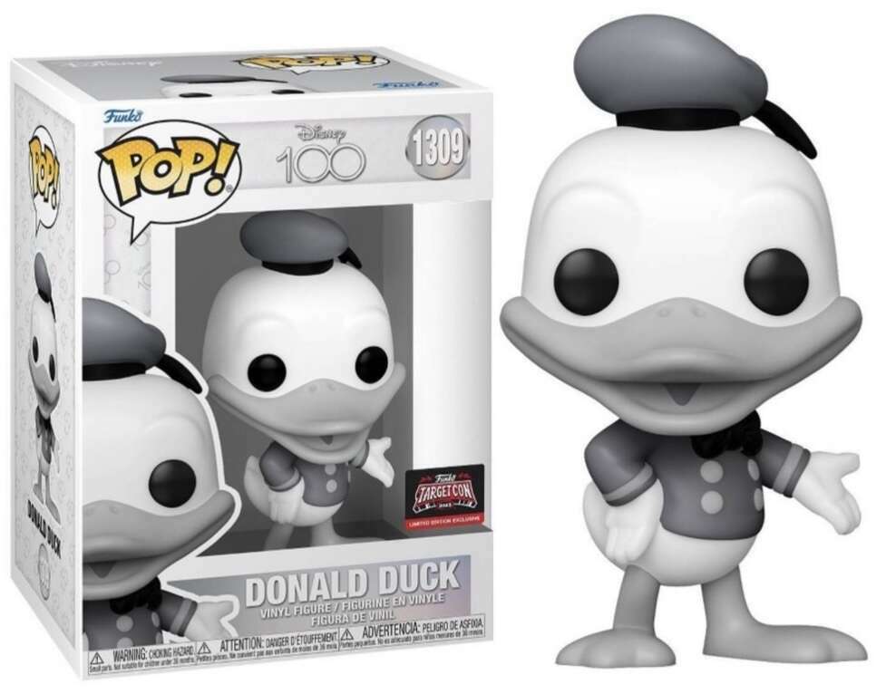 Funko POP! Disney 100 1309 Donald Duck (Black and White) Target Convention Exclusive