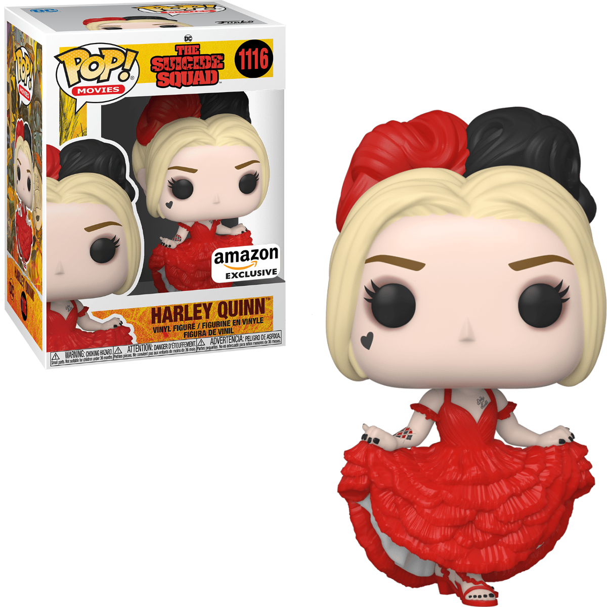 Funko POP! DC Heroes Movies The Suicide Squad 1116 Harley Quinn (Red Dress) Amazon Exclusive