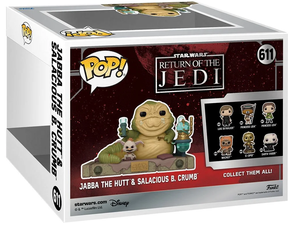 Funko POP! Super Deluxe Movie Moments Star Wars Return of the Jedi 611 Jabba The Hutt & Salacious B. Crumb