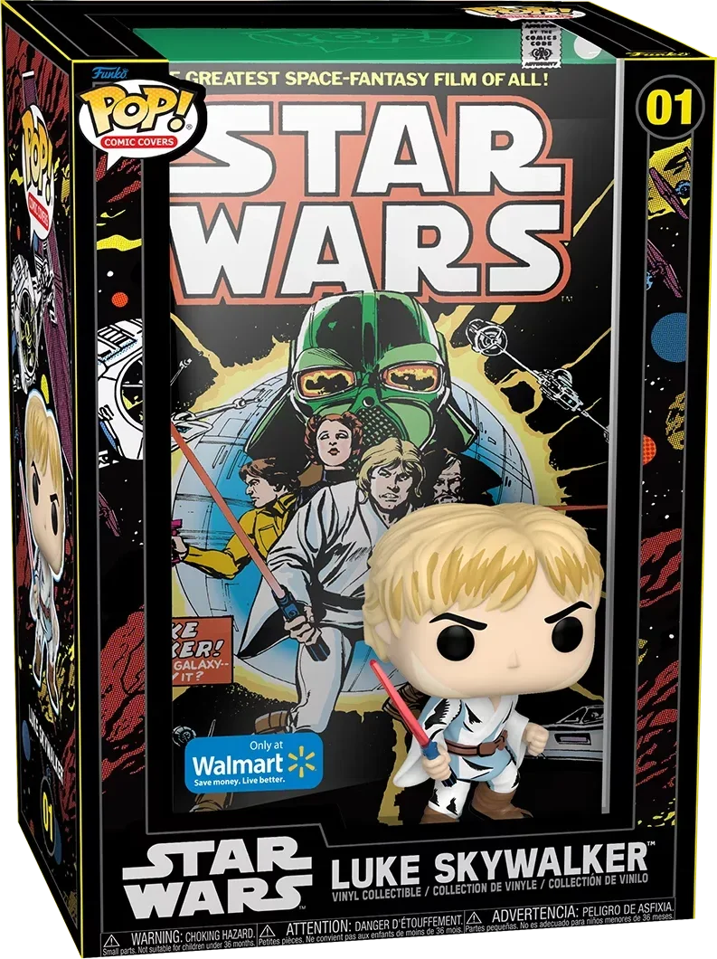 Funko POP! Comic Covers Marvel Comics Star Wars 01 Luke Skywalker Figure with Case Walmart Exclusive