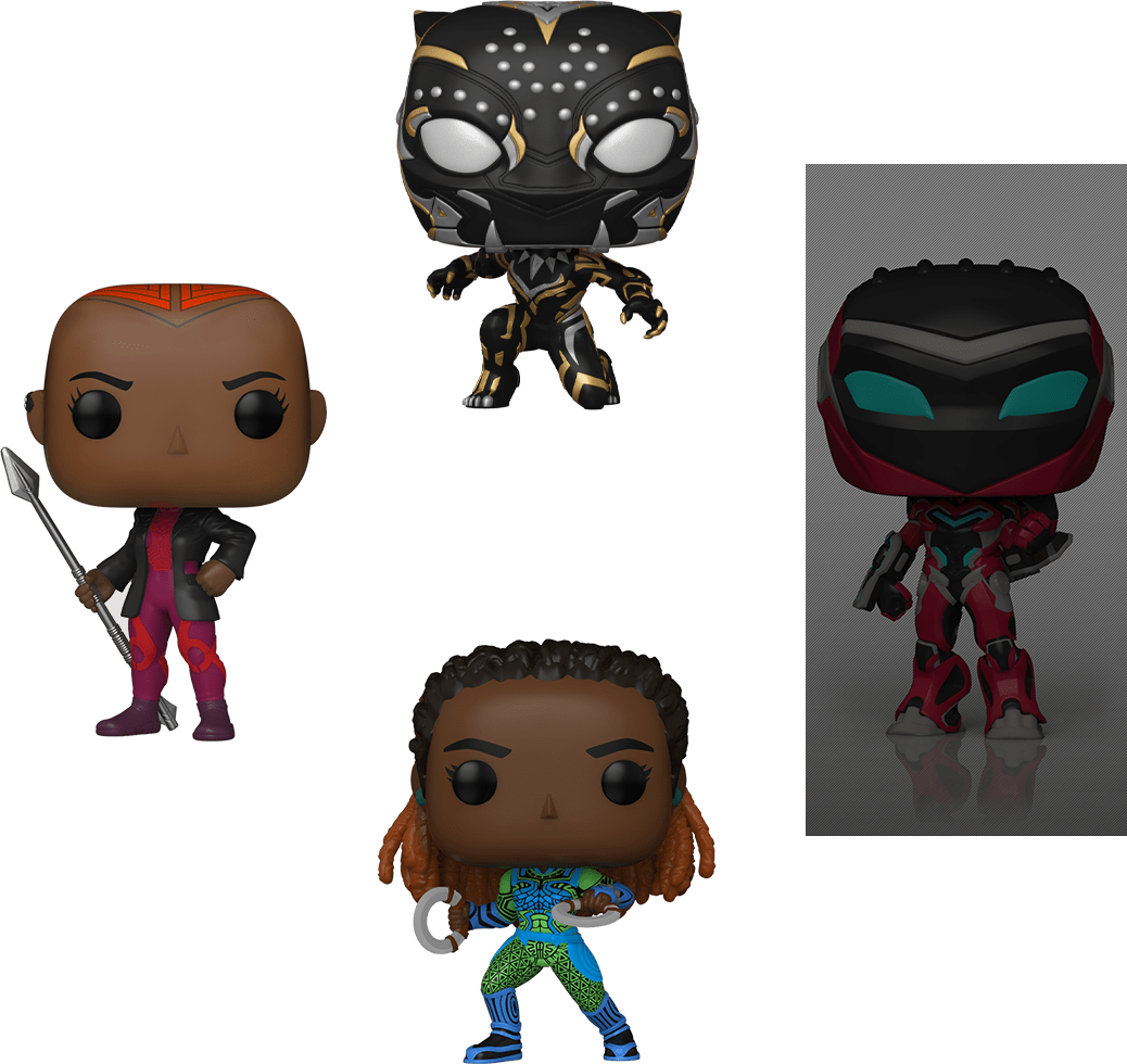 Funko POP! Marvel Movies Black Panther: Wakanda Forever 4-Pack Nakia - Black Panther - Ironheart MK2 - Okoye Target Exclusive Glow-in-the-Dark