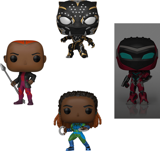 Funko POP! Marvel Movies Black Panther: Wakanda Forever 4-Pack Nakia - Black Panther - Ironheart MK2 - Okoye Target Exclusive Glow-in-the-Dark