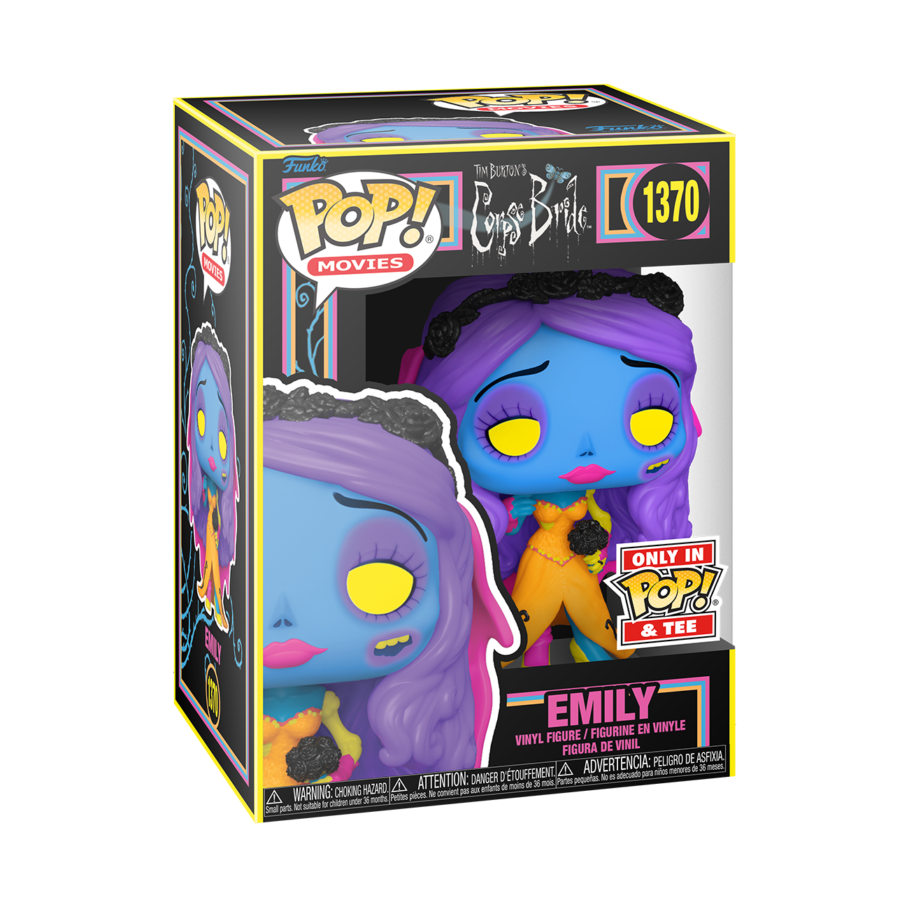 Funko POP! and Tee Disney The Corpse Bride 1370 Emily (Blacklight) Size S